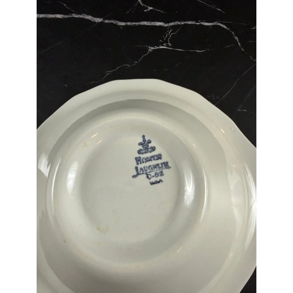 VTG PAIR (2) Homer Laughlin Colonial White Dover Pattern 6.5in Fruit Bowls
